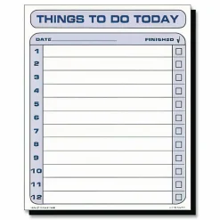 TOPS Things To Do Today Pad - 100 Sheet(s) - 11" x 8 1/2" Sheet Size - White Sheet(s) - Blue Print Color - 100 / Pad