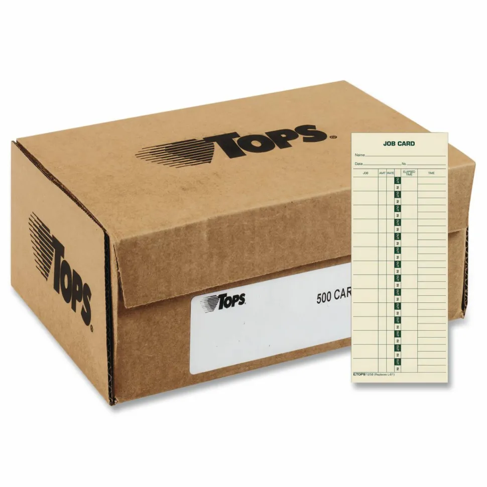 TOPS Time Cards (Replaces Original Card L61), Job Card Form, 1-Sided, 9" x 3 1/2", Box Of 500