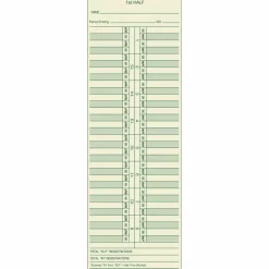 TOPS Time Cards (Replaces Original Cards 10-100372 & CH131), Numbered Days, 2-Sided, Semi-Monthly Format, 10 1/2" x 3 1/2", Box Of 500