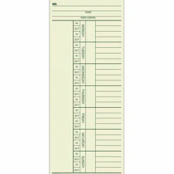TOPS Time Cards (Replaces Original Card K14-15), Named Days, 2-Sided, 8 1/4