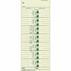 TOPS Time Cards (Replaces Original Card M33), Named Days, 1-Sided, 9