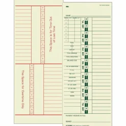 TOPS Time Cards (Replaces Original Card 10-800762), Numbered Days, 2-Sided, 9" x 3 1/2", Box Of 500