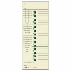 TOPS Time Cards (Replaces Original Card 10-800762), Numbered Days, 2-Sided, 9