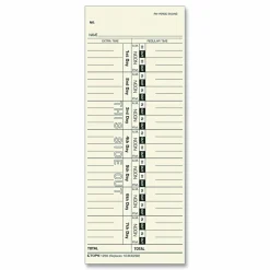 TOPS Time Cards (Replaces Original Card 10-800292), Numbered Days, 1-Sided, 9" x 3 1/2", Box Of 500