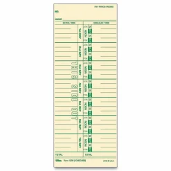 TOPS Time Cards (Replaces Original Card 10-800292), Numbered Days, 1-Sided, 9" x 3 1/2", Box Of 500