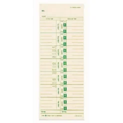 TOPS Time Cards (Replaces Original Card 10-800292), Numbered Days, 1-Sided, 9