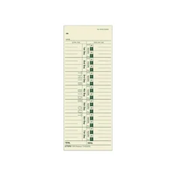 TOPS Time Cards (Replaces Original Card 10-800292), Numbered Days, 1-Sided, 9