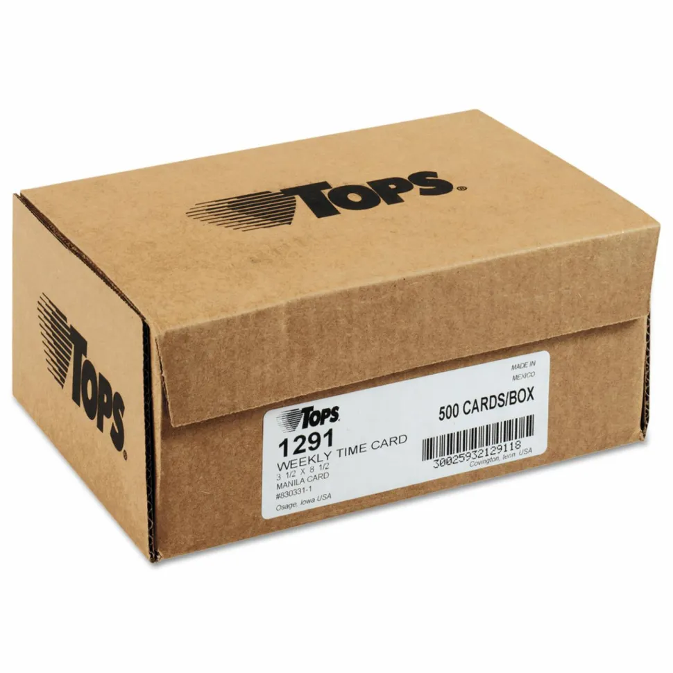 TOPS Time Cards (Replaces Original Card 331-10), Named Days, 2-Sided, 8 1/2" x 3 1/2", Box Of 500