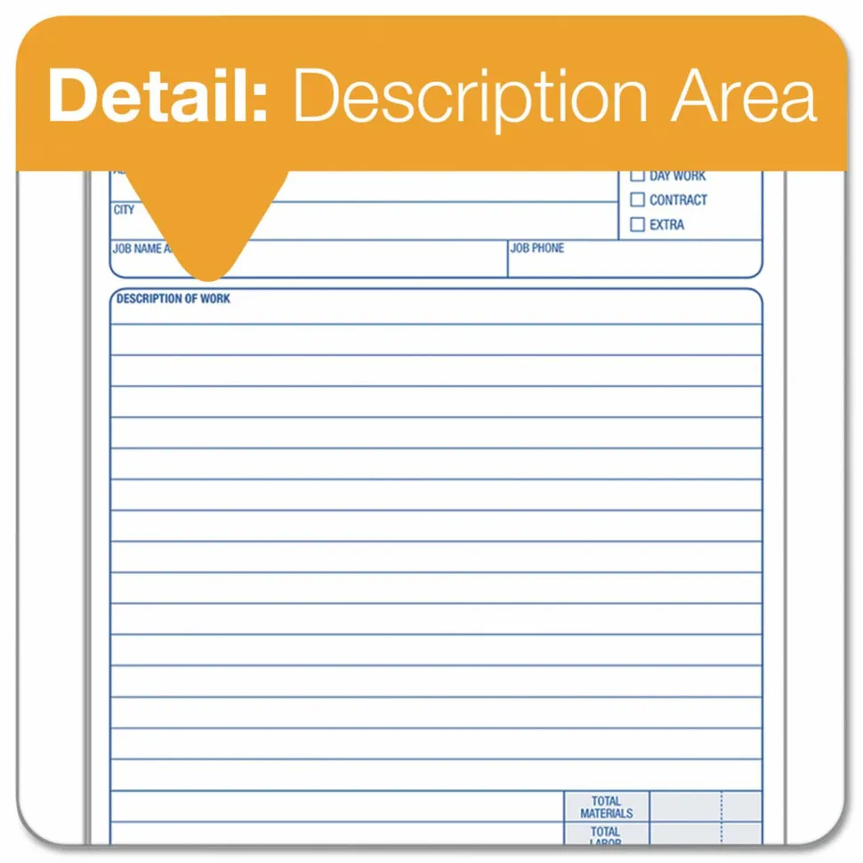 TOPS Triplicate Carbonless Job Work Orders, 5 1/2" x 8 1/2", Pack Of 50 Forms