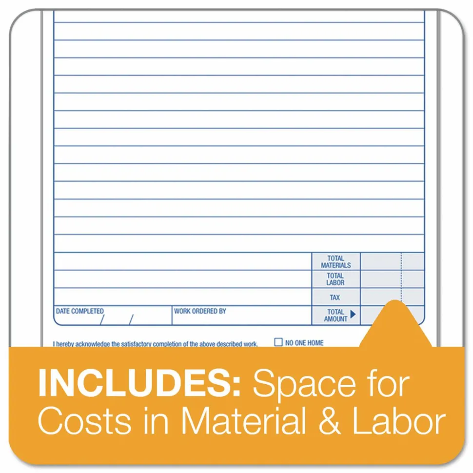 TOPS Triplicate Carbonless Job Work Orders, 5 1/2" x 8 1/2", Pack Of 50 Forms