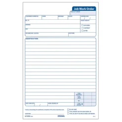 TOPS Triplicate Carbonless Job Work Orders, 5 1/2