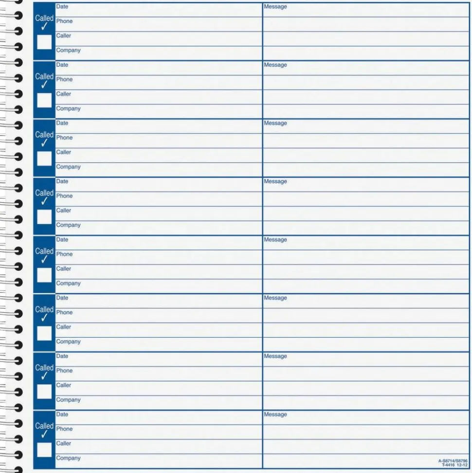 TOPS Voice Message Log Book