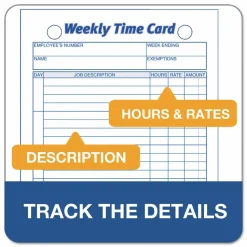 TOPS Weekly Time Cards, Pack Of 100