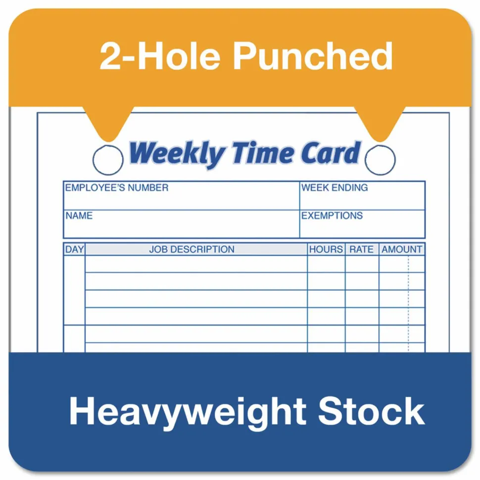 TOPS Weekly Time Cards, Pack Of 100