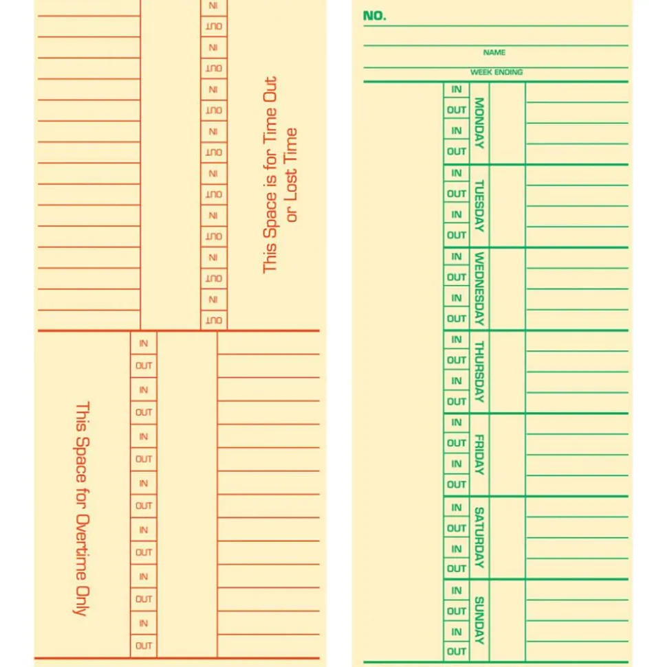 TOPS - Weekly time card - week to page - 100 sheets -
