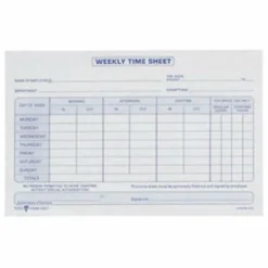 TOPS Weekly Timesheet Form, 5.5