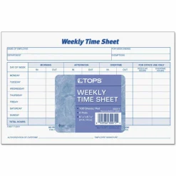 TOPS Weekly Timesheet Form, 5.5