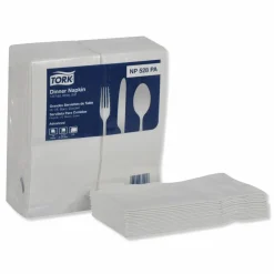 Tork Advanced Dinner Napkins, 2-Ply, 15 x 17, 1/8 Fold, White, 100/PK, 28 PK/CT