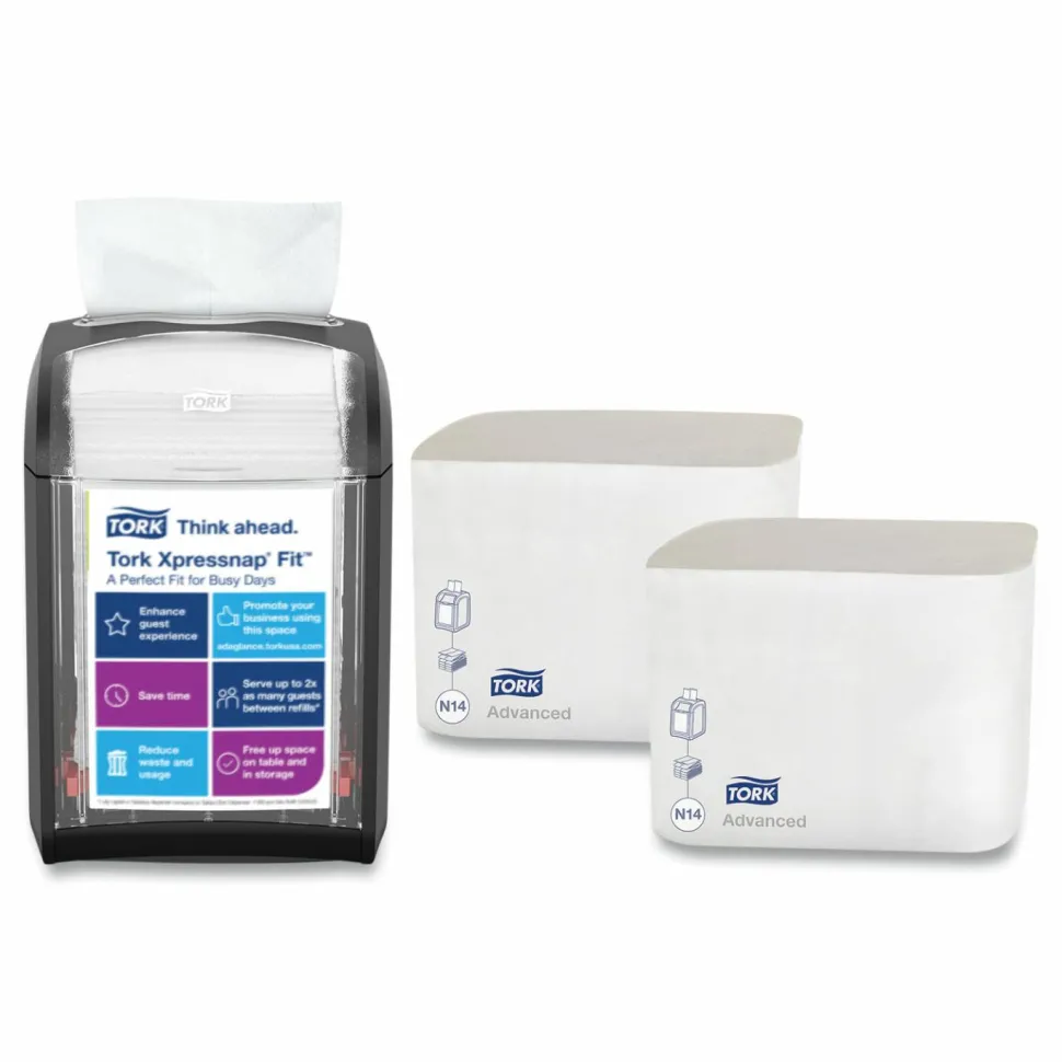 Tork Xpressnap Fit Starter Pack, 4 x 6 x 7, Black