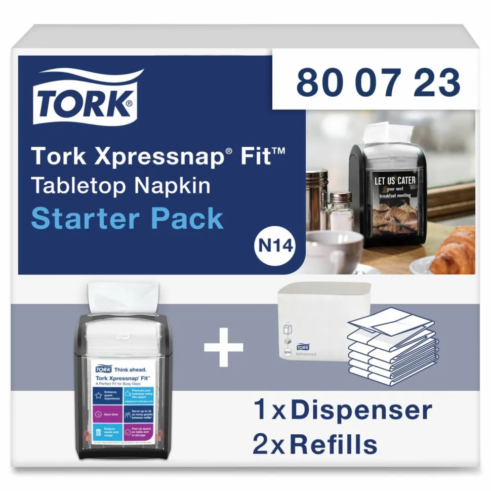 Tork Xpressnap Fit Starter Pack, 4 x 6 x 7, Black