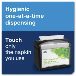 Tork Xpressnap Tabletop Napkin Dispenser, 7.9 x 5.6 x 7.9, Black