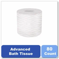 Tork Advanced Bath Tissue, Septic Safe, 2-Ply, White, 500 Sheets/Roll, 80 Rolls/Carton