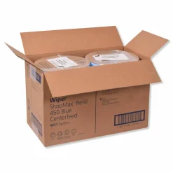 Tork Advanced ShopMax Wiper 450, Centerfeed Refill, 9.9x13.1, Blue, 200/Roll, 2 Rolls/Carton