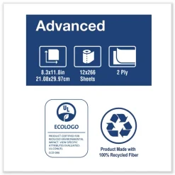 Tork Advanced Soft Mini Centerfeed Hand Towel, 2-Ply, 8.3 x 11.8, 266/Roll, 12 Rolls/Carton