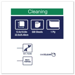 Tork Cleaning Cloth, 12.6 x 10, White, 500 Wipes/Carton
