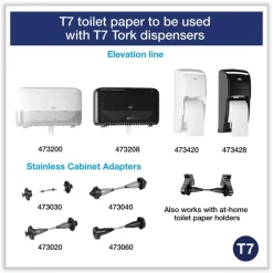 Tork Coreless High Capacity Bath Tissue, 2-Ply, White, 750 Sheets/Roll, 12 Rolls/Carton