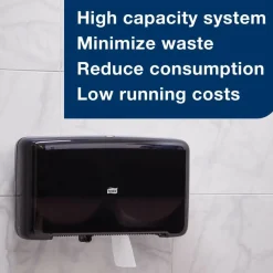 Tork Elevation Bath Tissue Mini-Jumbo Roll Twin Dispenser, 17 x 5.69 x 10.13, Black