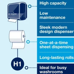Tork Elevation Matic Hand Towel Roll Dispenser, 13.2 x 8.1 x 14.65, Black