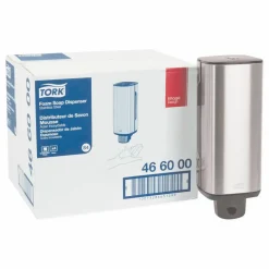 Tork Foam Skincare Manual Dispenser, 1 L Bottle; 33 oz Bottle, 4.25 x 4.25 x 11.38, Stainless Steel