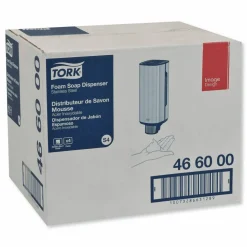 Tork Foam Skincare Manual Dispenser, 1 L Bottle; 33 oz Bottle, 4.25 x 4.25 x 11.38, Stainless Steel