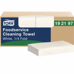 Tork Foodservice Cleaning Towel, 1-Ply, 5 x 10.75, White, 150 Sheets/Carton