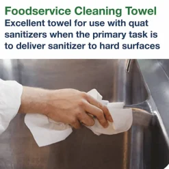 Tork Foodservice Cleaning Towel, 1-Ply, 5 x 10.75, White, 150 Sheets/Carton