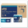 Tork Heavy-Duty Paper Wiper 1/4 Fold, 1-Ply, 12.5 x 13, White, 56/Pack, 16 Packs/Carton