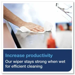 Tork Heavy-Duty Paper Wiper 1/4 Fold, 1-Ply, 12.5 x 13, White, 56/Pack, 16 Packs/Carton