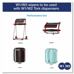 Tork Industrial Paper Wiper, 4-Ply, 11 x 15.75, Unscented, Blue, 375 Wipes/Roll, 2 Rolls/Carton