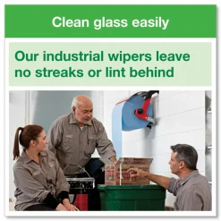Tork Industrial Paper Wiper, 4-Ply, 11 x 15.75, Unscented, Blue, 375 Wipes/Roll, 2 Rolls/Carton