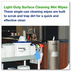 Tork Light-Duty Surface Cleaning Wet Wipe, 1-Ply, 8 x 6, Unscented, White, 2,500 Sheets/Roll, 2 Rolls/Carton