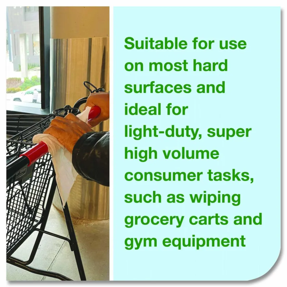 Tork Light-Duty Surface Cleaning Wet Wipe, 1-Ply, 8 x 6, Unscented, White, 2,500 Sheets/Roll, 2 Rolls/Carton