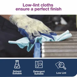 Tork Low-Lint Cleaning Cloth, 1-Ply, 12 x 12, Blue, 250 Sheets/Carton