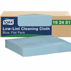 Tork Low-Lint Cleaning Cloth, 1-Ply, 12 x 12, Blue, 250 Sheets/Carton
