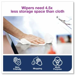 Tork Paper Wiper Plus, 9.8 x 15.2, White, 300/Roll, 2 Rolls/Carton