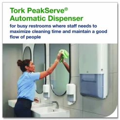 Tork PeakServe Automatic Continuous Paper Hand Towel Dispenser, 14.47 x 4.04 x 25.15, Black