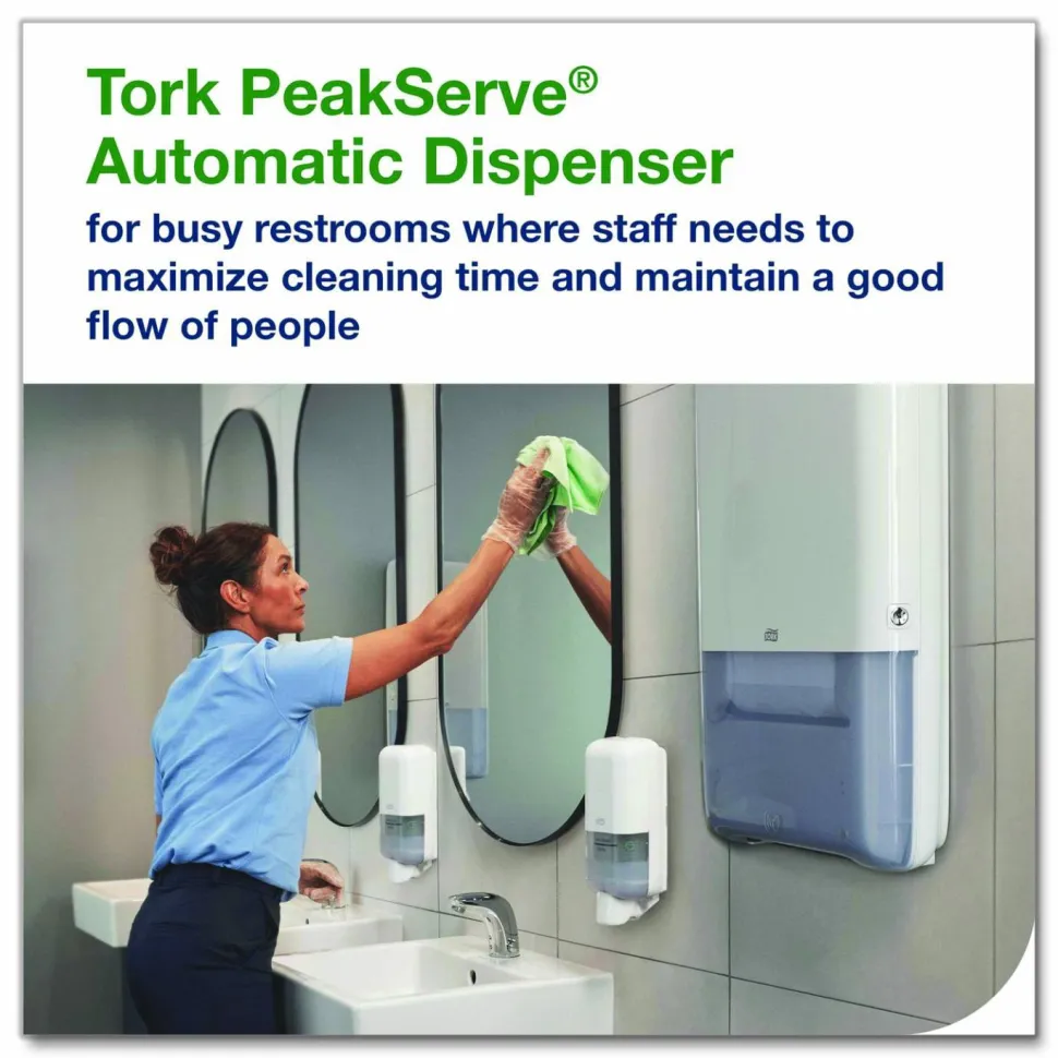 Tork PeakServe Automatic Continuous Paper Hand Towel Dispenser, 14.47 x 4.04 x 25.15, Black