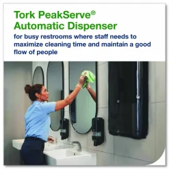 Tork PeakServe Automatic Continuous Paper Hand Towel Dispenser, 14.47 x 4.04 x 25.15, Black