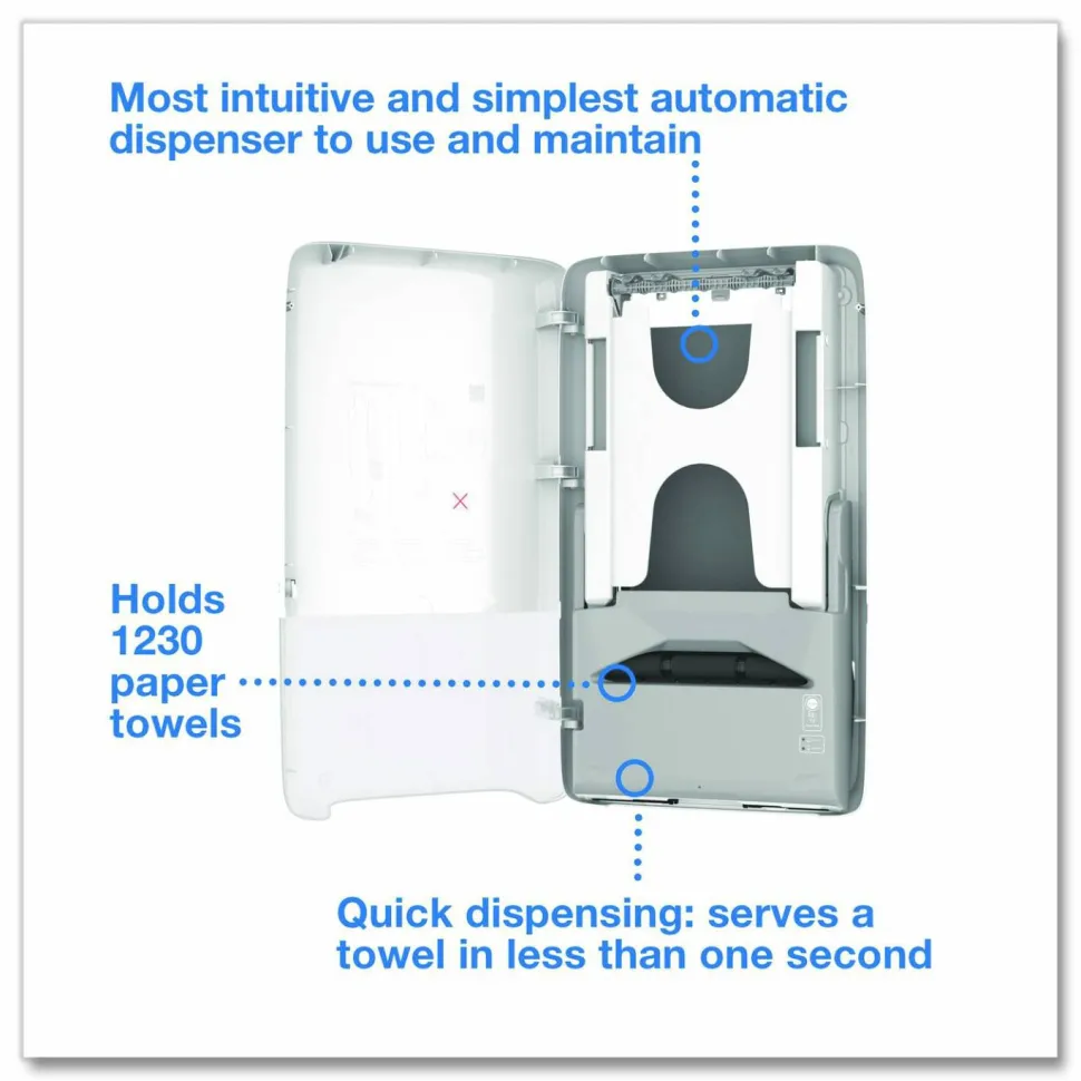Tork PeakServe Automatic Continuous Paper Hand Towel Dispenser, 14.47 x 4.04 x 25.15, White
