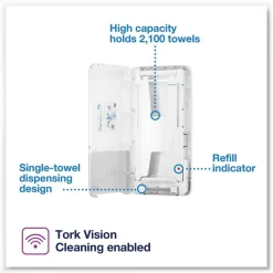 Tork PeakServe Continuous Hand Towel Dispenser, 14.57 x 3.98 x 28.74, White